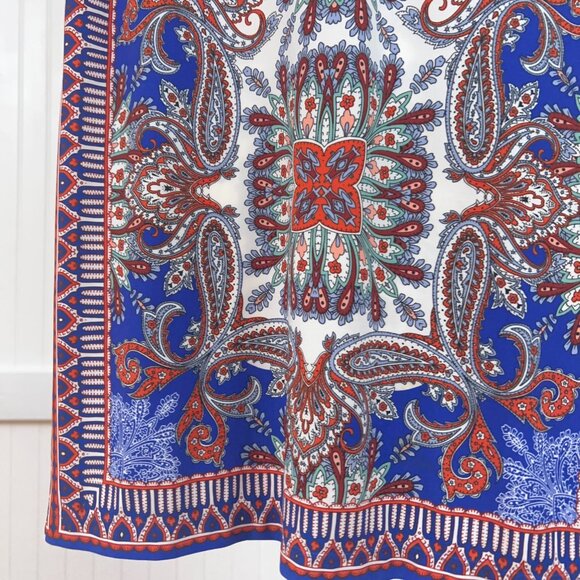 London Times Women Multicolored Paisley Short Sleeve Stretch Shift Dress 4 - Picture 7 of 10